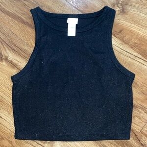 HM Glitter effect cropped tank top